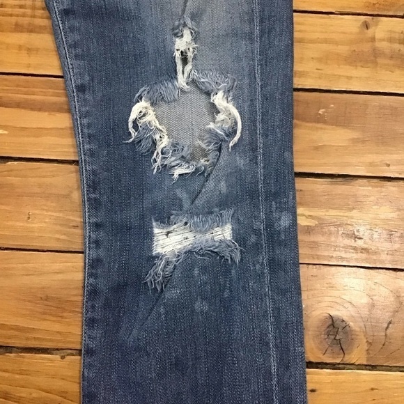 AGOLDE jeans premium denim high-rise ripped skinny stretch 26 distressed blue - Picture 6 of 15
